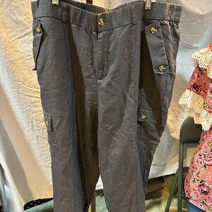 Torrid Gray Cropped Cargo Pants with Relaxed Fit